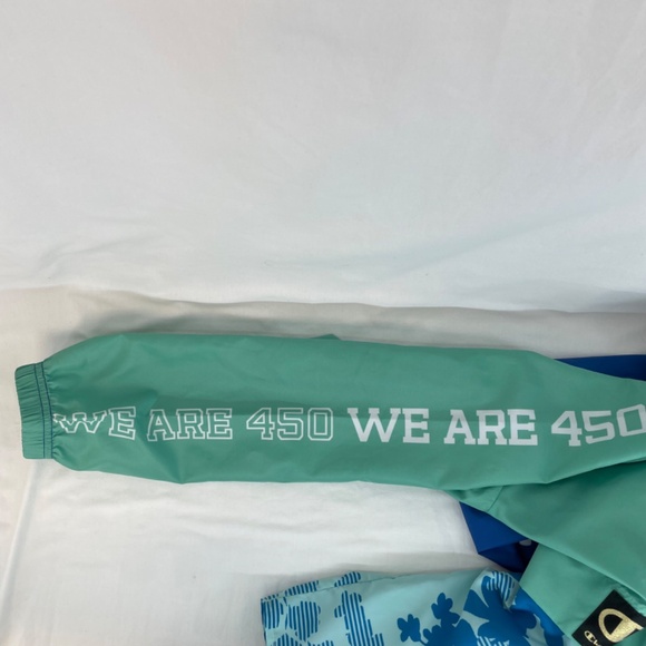 Champion Think 450 NBPA Rare Lightweight Half Zip Jacket Blue and Green - Picture 5 of 15